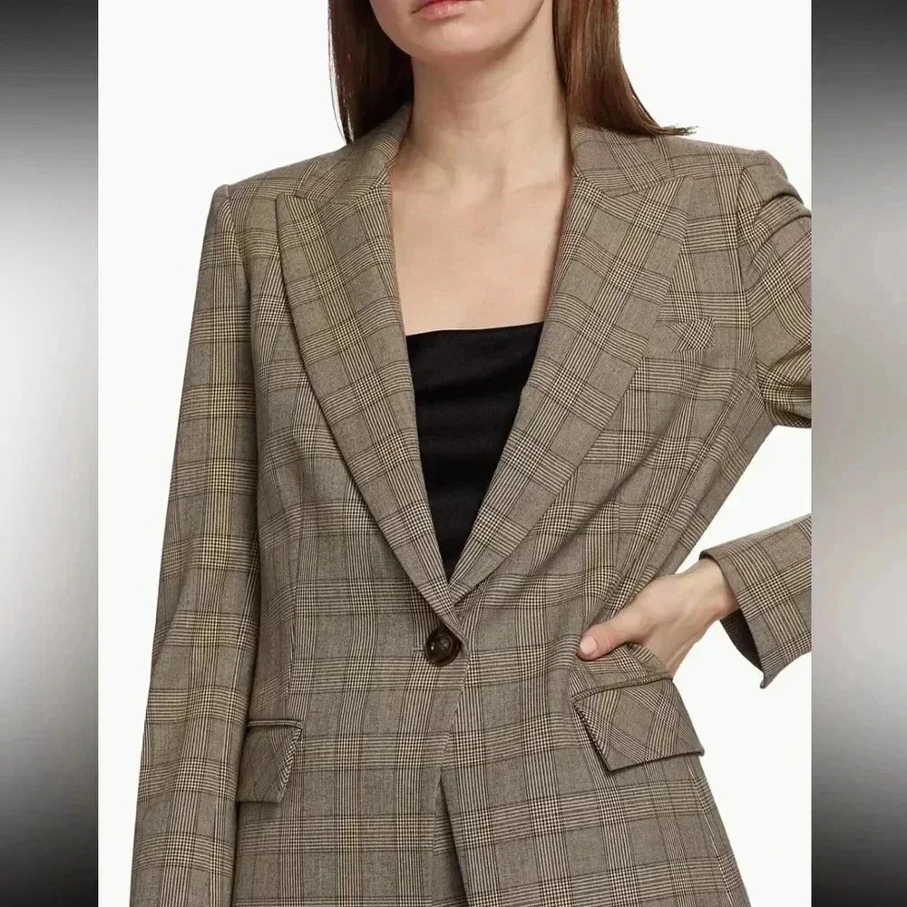 Veronica Beard Dickey Long Tailored plaid Jacket/ blazer US 4 - Picture 5 of 14